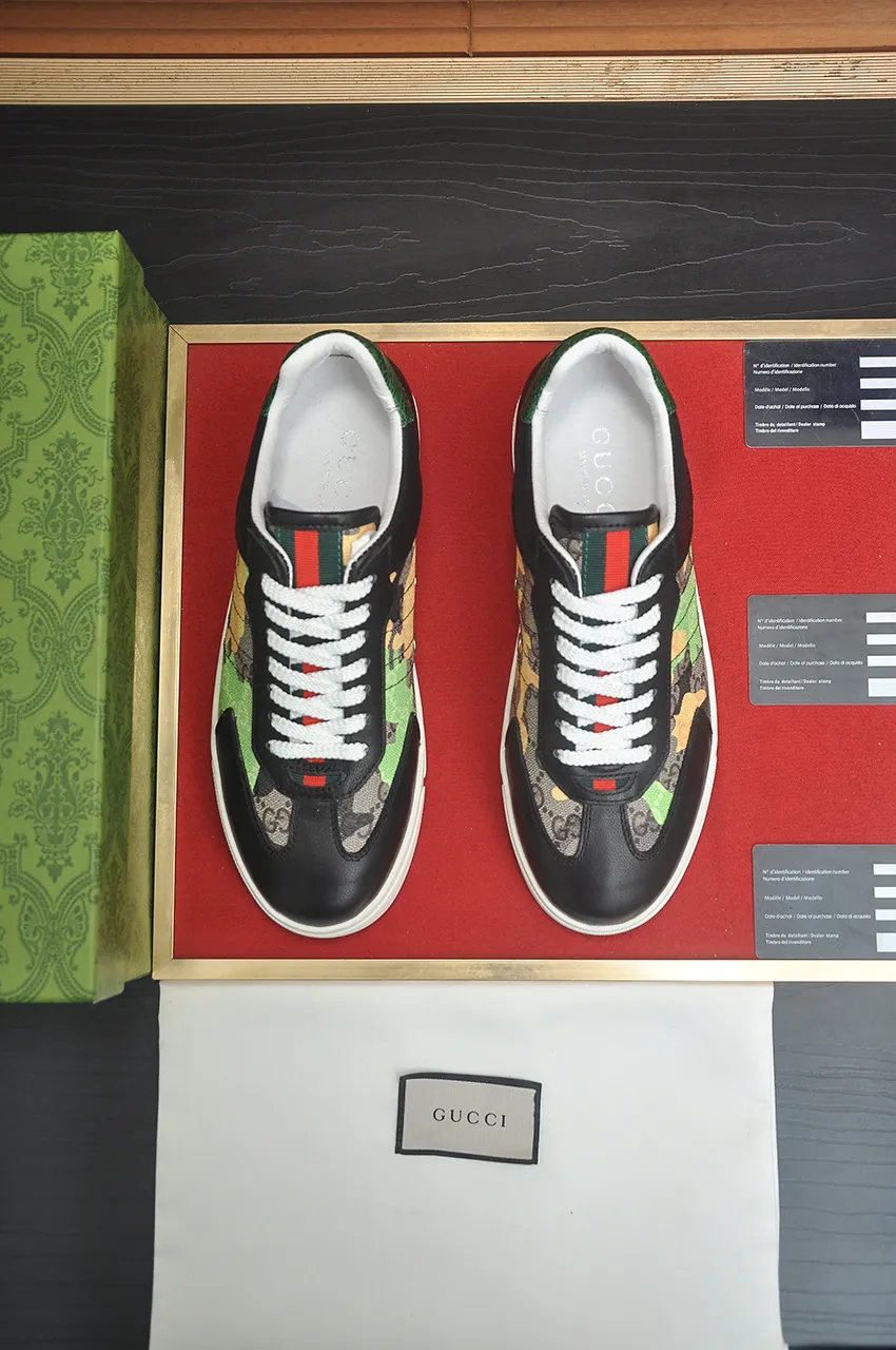 Men's men's shoes💰420💶[GUCCI Gucci] official website 1:1 men's sports shoes are now on the market, using original Gucci fabric + gluten lining, plus the official website original 1:1 comfortable outsole. Fashionable and versatile, super comfortable and breathable. 5 colors available, standard shoe size 38/45 (custom-made sizes 45 are non-refundable)